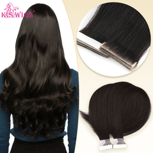 Extensions de cheveux à bandes adhésives de luxe, double épaisseur, cuticules alignées, 100% cheveux humains Remy originaux, trame fine, cheveux raides, couleur personnalisée - Product Image 1