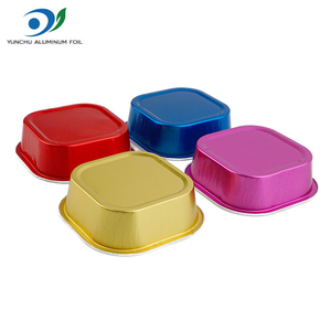 Stampi <span class=keywords><strong>per</strong></span> Torte Mini Colorati da 100ml, Vaschette Quadrate in Alluminio con Coperchio - Product Image 2