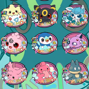Autocollants personnalisables d'anime à coins carrés, mascotte Pokémon, dessin animé Kawaii, aimants de réfrigérateur pour jeux de table, boîte mystère, cadeau - Product Image 3