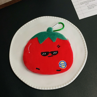 Sac de rangement pour pièces de monnaie en forme de tomate, porte-légumes, sac en peluche pour enfants, porte-clés