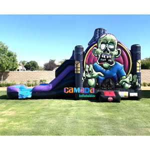 Equipo de alquiler de fiesta de Casa de rebote comercial Castillo HINCHABLE Y tobogán de agua Combo Castillo de Halloween inflable para fiesta de niños - Product Image 1