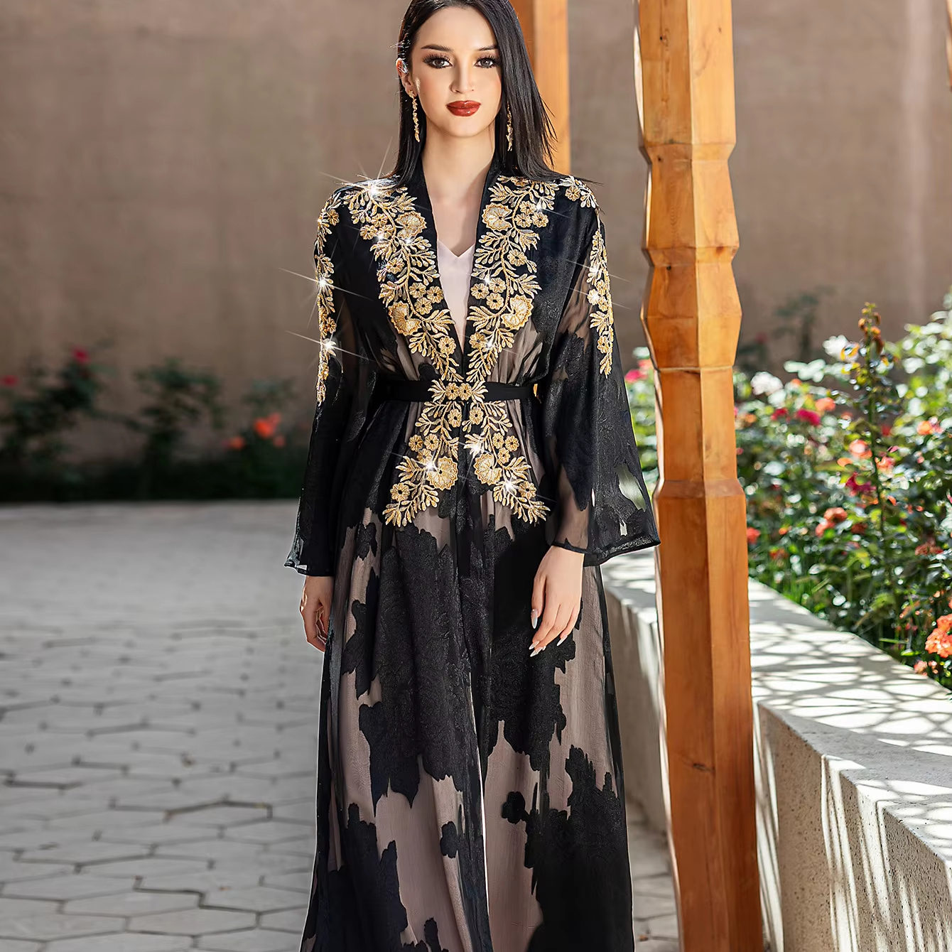 Boho Dress Shift Dress Turkish Long Sleeve Dress Elegant Stylish