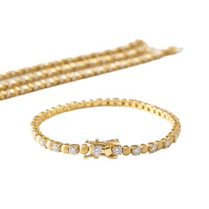 Ready to Ship 10k Gold Lab Grown Diamond Tennis <b>Bracelet</b> Heart Chain Jewelry IGI Certified Gift - Product Image 3