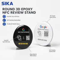 Étiquette NFC personnalisable SIKA Mini NTAG213 en PVC époxy étanche avec code QR pour avis Google, TikTok, Yelp, menus, tables, hôtels, RFID