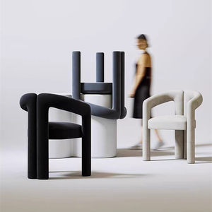 <span class=keywords><strong>Chaise</strong></span> Cœur Simple et Moderne, <span class=keywords><strong>Chaise</strong></span> <span class=keywords><strong>de</strong></span> <span class=keywords><strong>Salle</strong></span> <span class=keywords><strong>à</strong></span> <span class=keywords><strong>Manger</strong></span> Épaissie et Légère, Cadre en Métal Noir, Revêtement en <span class=keywords><strong>Velours</strong></span>, Style Designer, Petite Taille - Product Image 4