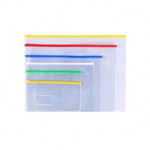 Hot Sale Top Quality Best Price A4 Plastic Poly Zip <b>Envelopes</b> Clear Zipper Folder with Label Pocket Reusable Zipper Pouches - Product Image 1