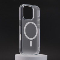 Coque de téléphone transparente magnétique antichoc en PC mat translucide 2MM pour iPhone 15 16 17 Pro Max 17 Air