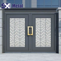 Portails et portes doubles en aluminium pour hôtels, design moderne, thermolaqués, modélisation 3D, durables, installation facile