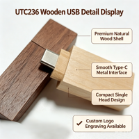 Nouvelle clé USB 32 Go OTG en bois de type C UTC236, personnalisable en gros, avec garantie d'un an, directement de l'usine