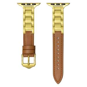 Bracelet de montre en cuir épissé en céramique pour <span class=keywords><strong>Apple</strong></span> <span class=keywords><strong>Watch</strong></span> Ultra 2 Bande de 49mm pour Iwatch Series 9 8 7 6 <span class=keywords><strong>5</strong></span> 38 40 41 42 44 45 Mm - Product Image 6
