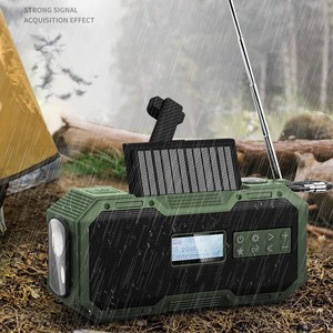 Radio solaire portable avec manivelle, DAB+, FM, AM, haut-parleur Bluetooth, écran LED, radio d'urgence pour l'extérieur - Product Image 3