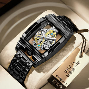 Montre-bracelet automatique à quartz squelette tourbillon en or de luxe pour homme, en acier inoxydable, de marque - Product Image 3