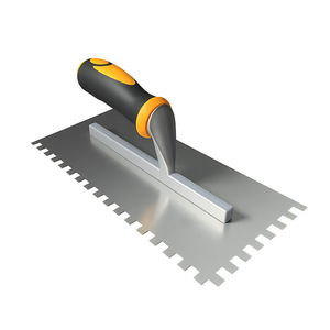 Truelle crantée en acier au manganèse, lame plate de 12 pouces, poignée ergonomique pour le plâtrage des murs, outils de construction pour le bricolage - Product Image 1