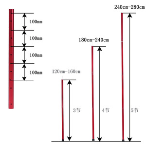 Aluminum Alloy <b>Tent</b> Poles 32mm Telescopic Adjustable Lightweight Support for <b>Tents</b> Tarpaulin Outdoor Camping Use - Product Image 4