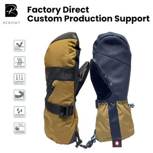 قفازات تزلج شتوية فاخرة مقاومة للماء بأصابع كاملة قفازات للتزلج على الجليد قابلة للتخصيص بشعار من قماش التويل مع شاشة تعمل باللمس وسحاب وطبقة بولي يوريثان - Product Image 1