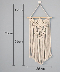 <span class=keywords><strong>Mini</strong></span> Tapiz de Macramé Boho para Colgar en la Pared, Patrón de Estrellas de Algodón Puro, Tejido, Estilo Europeo Americano, Pequeña Decoración de Pared para Dormitorio - Product Image 6