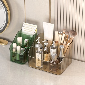 Boîte de rangement cosmétique en plastique Transparent cloison rectangulaire boîte de rangement et d'organisation de bureau produits support de stockage - Product Image 5