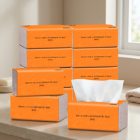 Mouchoirs en papier orange 5 plis, paquet économique, en pure pâte de bois, serviettes douces pour la maison, le bureau et l'hôtel, lot de 10 paquets