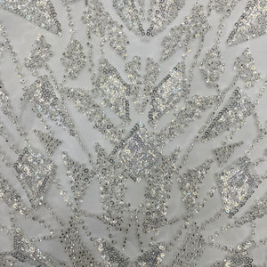Tessuto di pizzo con perline in pizzo tessuto di cristallo <span class=keywords><strong>Swarovski</strong></span> - Product Image 6