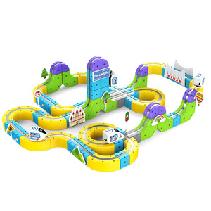 Bloques de Construcción Magnéticos STEM, Pista de Carreras <span class=keywords><strong>El</strong></span>éctrica, <span class=keywords><strong>Tren</strong></span> de Alta Velocidad, Regalo Educativo de Cumpleaños para Niños - Product Image 1
