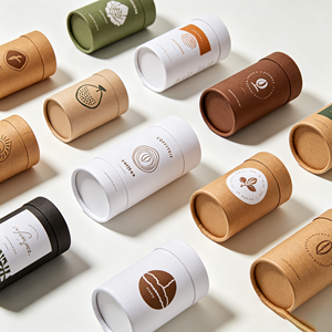 Boîte cylindrique en carton kraft recyclable sur mesure pour poudre de cacao, épices, café instantané, emballage en tube de papier pour thé en vrac et café - Product Image 5