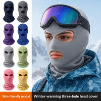 Masque thermique Derong et cache-casque de moto coupe-vent en polyester chaud avec conception à trois trous pour le cyclisme