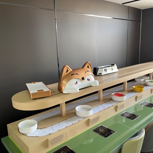 Sistema de entrega de mini tren de sushi comercial personalizado al por mayor con precio de fábrica y cinta transportadora de placas de cadena - Product Image 4