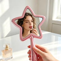 Miroir portable créatif en plastique 2026, à suspendre, en forme d'étoile à cinq branches, petit miroir à main