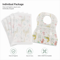 Bavoirs jetables pour bébé avec poche récupératrice de nourriture, emballés individuellement, imperméables et portables, de qualité usine fiable