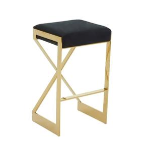 Chaise <span class=keywords><strong>de</strong></span> comptoir haute <span class=keywords><strong>de</strong></span> luxe chaise <span class=keywords><strong>de</strong></span> <span class=keywords><strong>bar</strong></span> en acier inoxydable doré <span class=keywords><strong>tabouret</strong></span> <span class=keywords><strong>de</strong></span> <span class=keywords><strong>bar</strong></span> en velours pour hôtel maison pub mariage - Product Image 4