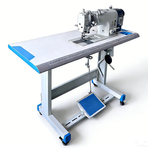 Machine à coudre industrielle informatisée à double aiguille haute vitesse avec moteur et engrenage pour jeans, chemises, pantalons industriels - Product Image 2