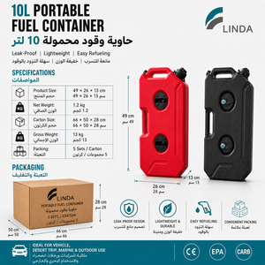 <span class=keywords><strong>Bidon</strong></span> de carburant portable <span class=keywords><strong>10L</strong></span> en HDPE, réservoir d'<span class=keywords><strong>essence</strong></span> anti-fuite pour voiture, VTT, bateau, tout-terrain, voyage en plein air, avec certification CE EPA Carb - Product Image 4