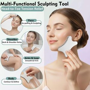 Set de Rodillo Facial y Gua Sha de Acero Inoxidable, Herramientas de Masaje Facial para Esculpir el Área de los Ojos, Reducir la Hinchazón de la Línea Mandibular, Antienvejecimiento, Logotipo Personalizado - Product Image 3