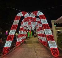 Gran oferta, arco de bastón de caramelo LED impermeable de alta calidad personalizado para puerta de vacaciones de Navidad/puerta de tienda/Decoración de centro comercial