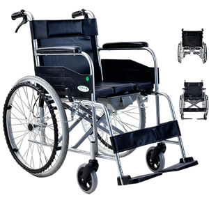 Silla <span class=keywords><strong>de</strong></span> <span class=keywords><strong>Ruedas</strong></span> Manual Plegable con Freno <span class=keywords><strong>de</strong></span> Codo y Manillar Delantero <span class=keywords><strong>para</strong></span> Adultos con Discapacidad - Product Image 1