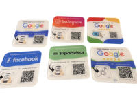Plaque personnalisée en acrylique avec code QR NFC pour avis Google, 100 mm, 120 mm, étiquette NFC N Tag213, panneau de menu de restaurant