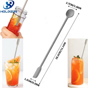 Tùy Chỉnh Màu Sắc Thực Phẩm An Toàn Hai Đầu Silicone Dài Trà Mật Ong Mứt Thìa Với Mini Scraper Đa Chức Năng Món Tráng Miệng Công Cụ - Product Image 6