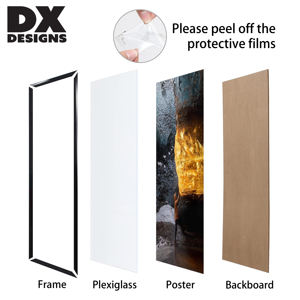 Bingkai Foto Plastik ABS Hitam DX Designs Ukuran 11x14 12x18 16x20 18x24 24x36 Inch - Bingkai Poster Gambar Dekoratif untuk Dinding - Product Image 2
