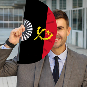 พัดไม้ไผ่พับได้ลายธงแองโกลา ขายส่ง สำหรับงานคาร์นิวัล งานแต่งงาน งานเทศกาล งานปาร์ตี้ ตัวแทนท่องเที่ยว - Product Image 3