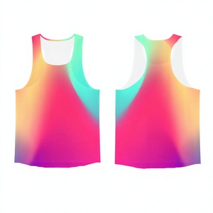 เสื้อกล้ามวิ่งผู้ชายแบบไร้ตะเข็บ พิมพ์ลายโลโก้ตามสั่ง ขายส่ง ระบายอากาศได้ดี ผลิตจากโพลีเอสเตอร์อย่างดี ทรงโอเวอร์ไซส์ ดีไซน์ใหม่ - Product Image 4