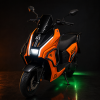 Motor 3000W Berdaya Tinggi Roda 12 Inci Rem Cakram Depan Belakang Baterai Lithium Lead Acid Lampu LED Keren Skuter Listrik