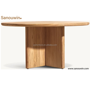 Table ronde en teck moderne exclusive pour les salles à manger extérieures haut de gamme Meubles luxueux en <span class=keywords><strong>bois</strong></span> naturel - Product Image 2