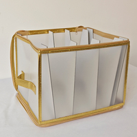 Caja de Almacenamiento de Tela con Cartón para Navidad, Forma Cuadrada, Capacidad de 6-20L