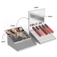 Support d'affichage combiné pour rouge à lèvres et gloss à lèvres en acrylique de haute qualité, style comptoir de vente au détail, élégant et durable