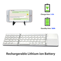 Clavier pliable portable OEM, clavier Bluetooth mini portable multi-appareils sans fil pliable et combo souris pour iPad