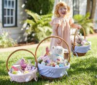 Doublures de panier de Pâques Seersucker appliques de lapin doublures de Seersucker de lapin personnalisées pour panier de Pâques