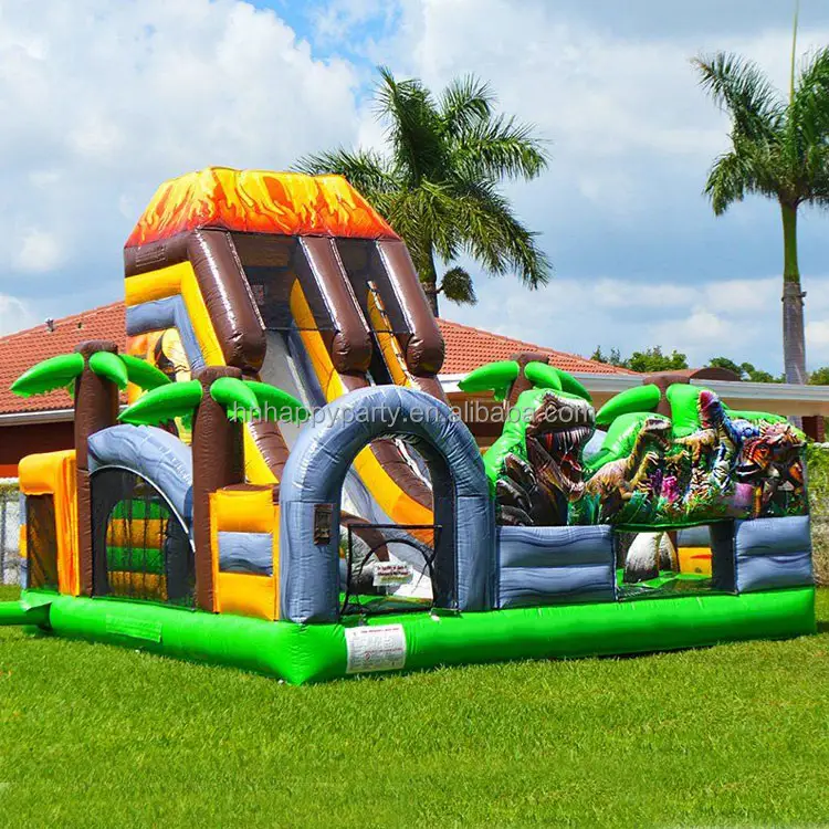 Casa de dinossauro inflável, casa de dinossauro para pular, casa deslizante de água, combo de ar, castelo bouncy para crianças