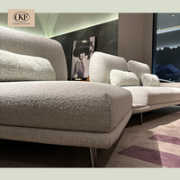 OKF Canapé sectionnel contemporain blanc Forme unique Canapé de luxe moderne réglable avec des tissus élégants pour le salon