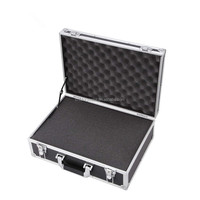 Boîte à outils en aluminium de marque en promotion, mallette noire pour équipement avec poignée pivotante, indice de protection IP68, personnalisable OEM/ODM SJ-T-007