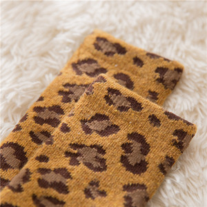 Mùa Đông Của Phụ Nữ Leopard Vớ Đồng Bằng Màu Sang Trọng Đan Vớ Cho Phụ Nữ - Product Image 3